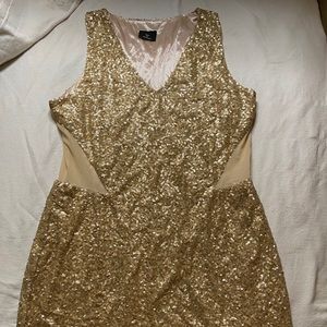 Gold sparkle cocktail dress